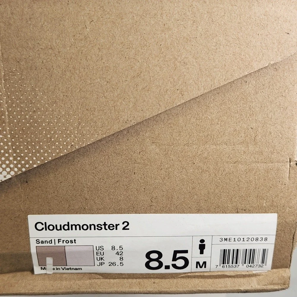 On Cloudmonster 2 Running Shoes Mens Size 8.5 Sand Frost 3ME10120838